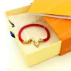 Designer Coloré Bracelet 18k Plaqué Or Bracelets Lettre Liant Élastique Main Corde Femmes Hommes Amoureux Bijoux Six Style