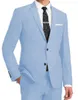 Men's Suits 2Pcs Linen Summer Men Two-Button Notch Lapel Formal Tuxedo Groom Blazer Set Beach Business Party Solid Color Jacket Pants