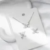 Stud OEVAS 100 925 Sterling Silver Diamond Butterfly Pendant Necklace Earrings For Women Sparkling Fine Jewelry Set Gift 230726