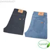 Calça Masculina 100% Lyocell Jeans Masculino 2022 Verão Fino Negócios Casual Azul Claro Elástico Força Moda Calça Jeans Calça Masculina Marca L230727