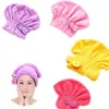 Hele comfortabele textiel nuttige droge microfiber tulband snelle haar hoeden wikkel handdoeken badkap douche cap261p