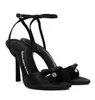 Scarpe eleganti Top Luxury Nima Sandali da donna Tacchi in PVC nero Stain Julie Lady Tacco a spillo Sandali gladiatore con taglio in cristallo EU35-40 Con scatola