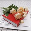 Ny simulering 4 Head Small Dew Lotus Decoration Wedding Fake Flower Bouquet Camellia Home Decoration Wholesale Artificial Flower Simulation Flower