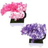 Decorative Flowers 2 Pcs Flower Fake Desk Dining Table Small Tree Artificial Plants Home Indoor Bonsai Plastic