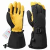 Gants de ski Peau de vache d'hiver 3M Gants de ski à cinq doigts Doigt chaud Gants de snowboard Sports de plein air Mince Glace Chaud Gants coupe-vent imperméables HKD230727