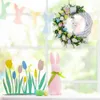 Flores decorativas Decorações de porta de Páscoa 2d Ornamento de guirlanda de primavera com ovos pastel e galhos para a frente da janela