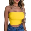 Women's Tanks Sexy Tank Top Women Strapless Off Shoulder Tube Shortened Female Cami White Black Cropped Vest Backless 2023 Summer Clothes