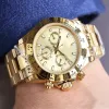 Mens Daytongna Watchs Automatiska mekaniska klockor 40mm rostfritt stål Rem guld armbandsur keramisk fodral design montre de luxe mode klocka