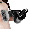 Mitaines en peau de mouton noires d'hiver gants en cuir pour femmes fourrure de lapin poignet haut gants en peau de mouton noir chaud femme gants de conduite 2018071534