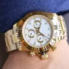 Mens Daytongna Watchs Automatiska mekaniska klockor 40mm rostfritt stål Rem guld armbandsur keramisk fodral design montre de luxe mode klocka