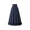 Rokken Vrouwen Renaissance Rok Elastische Taille Tweeweg Uitlopende A-lijn Vintage Steampunk Lady Casual Maxi Gothic Club Party