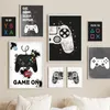 Canvas Paintings Gaming Room Gamepad Abstract Posters and Prints Wall Art Pictures Gamer Gift for Boys Children Room Decor w06