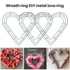 Fiori decorativi Cuore Ghirlanda in metallo Telaio in filo metallico a forma di cuore da 12 pollici Giorno delle nozze