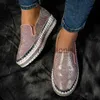 ドレスシューズLazyseal Luxury Women Flats Rhinestone Bling Sewing Platform Loafers Sliping On Sewing Shallow Fashion Casual Shoes Ladies Footwear J230727