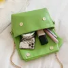 2022 Designerinnen Frauen PU Leder Crossbody -Umhängetaschen Neue Fashion Lady Grüne weiße gelbe Handtaschen lässige kleine Kettenklappenbeutel