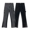 Mulheres Homens Designer Jeans Jeans Calças Retro para e Homens High Street Jeans Salpicado de Tinta Graffiti Montage Street Wear Calças Jeans Unissex Tamanho Venda como moda quente