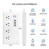 Smart Power Powers US 10A Power Strip Wi -Fi Tuya Smart Socket Alexa Voice Control US App Удаленный переключатель времени разъему интеллектуальное устройство HKD230727