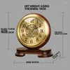 Table Clocks 1PC Solid Wood Brass Mantel Tabletop Clock Decoration Vintage Desk For Home