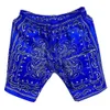 Dropshipping Paisley Fashion Hip Hop anni '70 Bandana African Digital Print Vita alta Pantaloncini sportivi casual neri da uomo