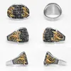 Wedding Rings Stainless Steel Rings Scorpion Inlaid Gemstones Trendy Men Cool Ring for Friend Boyfriend Jewelry Gift Wholesale 230726