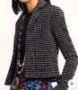 Chan 2023 Designer-Jacke für Damen, Mäntel, Designer-Jacke für Damen, Übergröße, Designer-Mode, Chains CCCC-Jacke, Tweed-Kamelien-Jacken, Damen-Strickjacke, Muttertagsgeschenk