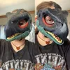 Party Masks Moving mouth dinosaur mask latex animal dinosaur headdress Halloween party Cosplay mask 230726