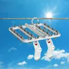 Hängare fällbar tvätthängare torkningsställ Rotary Hook Drip med 24 klipp underkläder för strumpor Bras underkläder