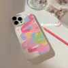 Rainbow Graffiti Telefon Kılıfı 14 11 Yaratıcı 14 Pro Maks Silikon X/8 Yumuşak Kılıf 12 13