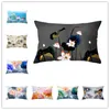 Cushion/Decorative Home Decor Lotus Pattern case Rectangular Waist Cover Home Decor Sofa Cushion Cover R230727