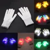 Party Decoration Halloween LED Flashing Finger Light Up Colorful Lighting Gloves Rave Props Poping3274