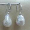 Dangle & Chandelier 100% Nature Freshwater Pearl Earring With 925 Silver Hook -- Baroque Pearl 14-16 Mm Big240d