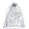 Mjartoria 200 pcs Star Moon Blanc Organza Sac Bijoux De Mode Sacs Et Emballage De Mariage Cordon Cadeau Sacs Pochettes Sac Pour Chris262j