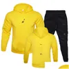 Men'S Tracksuits Sweatpants And Hoodie Set Tracksuit Men Hooded Sweatshirt Pants Plover Suit Casual Clothes Drop Delivery Apparel Me Dhbnq