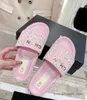 Paris Summer Beach Thick Bottom Slippers Fashion Loafers Lazy Flat Heel Flops Lady Luxury Designer Slides Women Shoes Ladies Sandals Tory Double Slide C