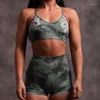 Women's Tracksuits Women Sports Bra Sets Tie Dye Seamless Tight Sportswear Pants Yoga Fitness Gym Shorts Workout Underwear