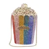 Torby wieczorowe luksusowe projektant popcornu torby wieczorowe luksusowe kryształowe torebki ślubne torebki kolorowe sprzęgła SC997 230727