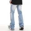 Jeans pour hommes Streetwear trou en détresse délavé bleu Baggy Y2K hommes et femmes droite surdimensionné déchiré Denim pantalon Harajuku Cargos