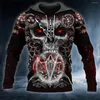 Felpe con cappuccio da uomo 2023 Primavera/Estate Horror Monster Skull Pattern 3D Full Print Manica lunga Vacation Street Hip Hop Pullover Casual Clot