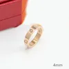 Amour vis bague mens anneaux classique luxe designer bijoux femmes diamant Or Argent Rose Ne se fanent jamais Pas allergique 4mm 5mm cadeau XK1