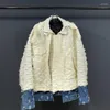 Jaquetas femininas personalizadas 2023 primavera outono para homens moda patchwork solto oversized jaqueta branca casaco casaco exterior Y4156