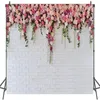 Festdekoration vit tegelvägg bakgrund rosa blommor bakgrunder flickor födelsedag ogräs brud dusch jubileumsceremoni deco243a