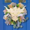 Fleurs décoratives vache porte cintre bétail couronnes pour fleur avant toutes saisons extérieur intérieur guirlande mur fenêtre