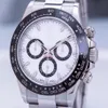 Premium Aziatische Horloge 2813 Sport Automatische Mechanische Horloges 40mm Witte Wijzerplaat 116500 Zwarte Keramische Bezel Roestvrij Stalen Band Fold176S