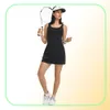 Tennisrok Hoog elastisch comfort Yoga kleding Outdoor Casual jurken huidvriendelijk met borstkussen sportjurk zacht slank fit6944963