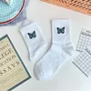 Women Socks Butterfly Embroidery Female Mid-tube Cute Summer Korean Version Sock Skater Sports Couple Kawaii