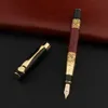 Fountain Pens High Quality 530 Golden Carving Mahogny Luxury Business School Student Office Supplies Fountain Pen Ink Pen 230727