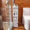 Floor Mounted Waterproof Toilet Side Cabinet PVC Bathroom Storage Rack Bedroom Kitchen Storage Shelves Home Bathroom Organizer T20282x