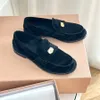 miu Designer Gold coin Loafers Women's Dress Shoes Moccasins Leather Flats Platform Casual Shoes Return to the ancients 35-41 with box