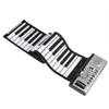 61 Touches Roll Up Piano Portable USB Rechargeable Electronic Hand Roll Piano avec Environmental Build in Speaker Silicone Soft Piano Keyboard for Beginners