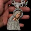 Gioielli di design Real 9K 10K 14K 18K Solid Gold S925 Silver Iced out Mary Charm Hip Pop Custom Made St. Mary Pendant